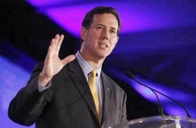 In this file photo, former Sen. Rick Santorum (R-PA) speaks during the Republican Leadership Conference in New Orleans, La., on June 17, 2011.