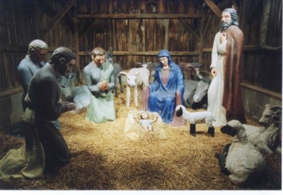 The Nativity scene at Niederman Family Farm in Liberty Township, Ohio is part of a larger display which includes approximately one million Christmas lights.