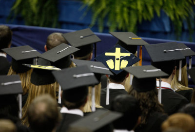 Students attend a 2009 graduation ceremony at Notre Dame. (File)