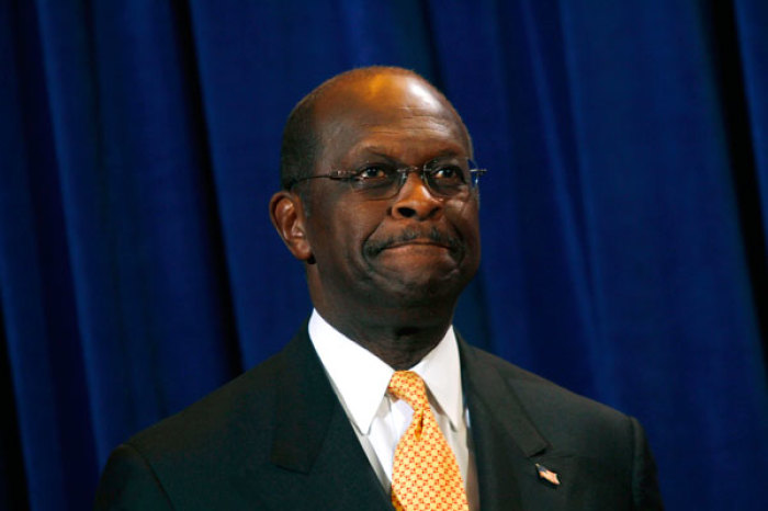 U.S. Republican presidential candidate Herman Cain speaks during a news conference in Scottsdale, Arizona November 8, 2011.
