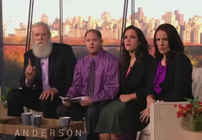 Michael Pearl, Mike and Trisha Fox and Elizabeth Esther appear on Anderson Cooper's daytime program on Dec. 2, 2011.