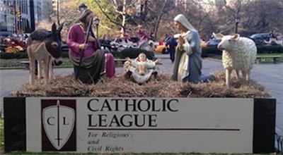 Catholic League nativity scene display at New York City's Central Park, December 2011.