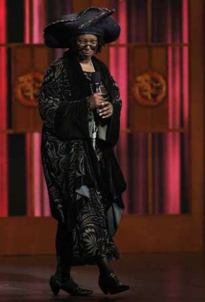 Actress and producer Whoopi Goldberg introduces a scene from the musical 'Sister Act' during the American Theatre Wing's 65th annual Tony Awards ceremony in New York, June 12, 2011.