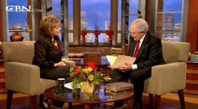 Pat Robertson appears with 'The 700 Club' co-host Terry Meeuwsen during the Jan. 3, 2011, airing of the program.