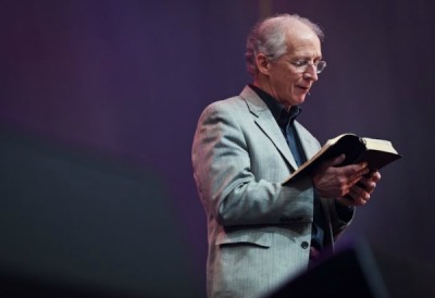 John Piper addresses the crowd at the Passion 2012 conference in Atlanta, Ga.