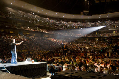 Greg Stier, CEO and founder of Dare 2 Share Ministries, speaks to thousands of youths in this undated photo.