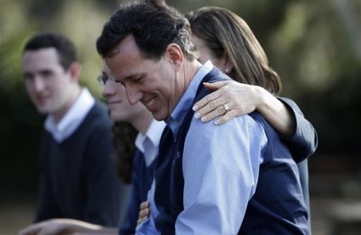 Republican presidential candidate and former Pennsylvania Senator Rick Santorum is pictured with members of his family as he is introduced during a campaign stop at the Beaufort Yacht and Sailing Club in South Carolina January 12, 2012. The South Carolina Primary will be held on January 21.