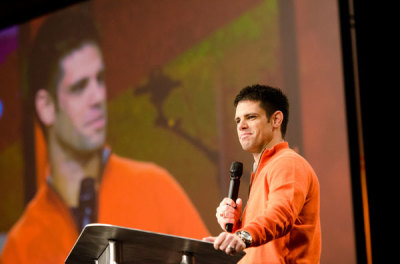 Pastor Steven Furtick speaks at the Code Orange Revival, Jan. 14, 2012. The revival is taking place at Elevation Church in Charlotte, N.C., until Jan. 22.