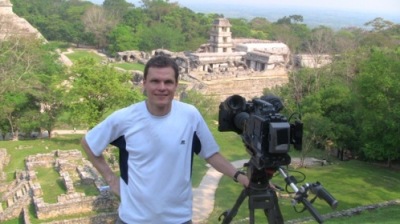 '2012 Prophecy or Panic' director Andre van Heerden in front of the Mayan ruins in this undated photo.