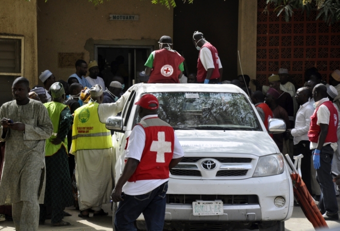 A truck carrying victims of a bomb attack is parked in front of a mortuary in Nigeria's northern city of Kano January 21, 2012. More than 100 people were killed in bomb attacks and gunfights in Nigeria's second largest city Kano late on Friday, a senior local government security source told Reuters, in the deadliest coordinated strike claimed by Islamist sect Boko Haram to date.
