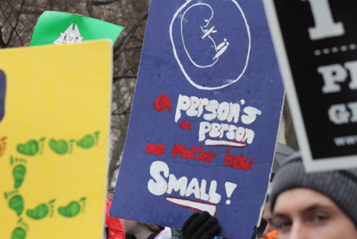 Pro-lifers demonstrate in the 39th Annual March for Life in Washington, D.C., Jan. 23, 2012.