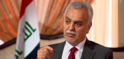 Iraqi Vice President Tariq al-Hashimi is seen in a video still from his interview with CNN.