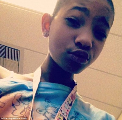 Willow Smith's new shaved head.