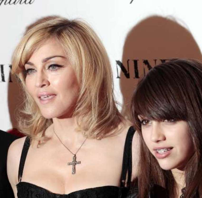 Madonna and her daughter Lourdes Leon arrive at the premiere of the film "Nine"