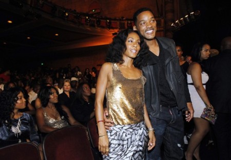 Actress Jada Pinkett Smith and husband actor Will Smith pose at the 2011 BET Awards in Los Angeles June 26, 2011.