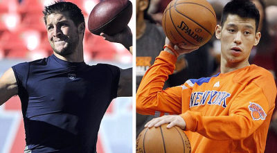 Denver Broncos quarterback Tim Tebow and New York Knicks point guard Jeremy Lin. (File)
