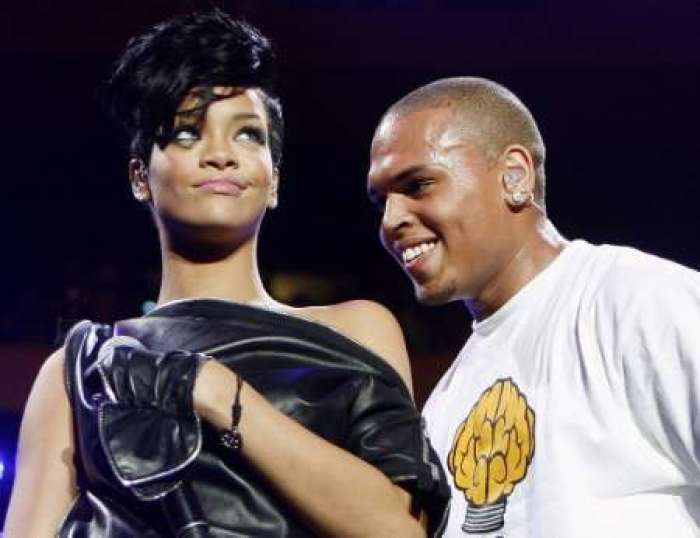 Musicians Chris Brown and Rihanna perform during the Z100 Jingle Ball in New York, Dec. 13, 2008