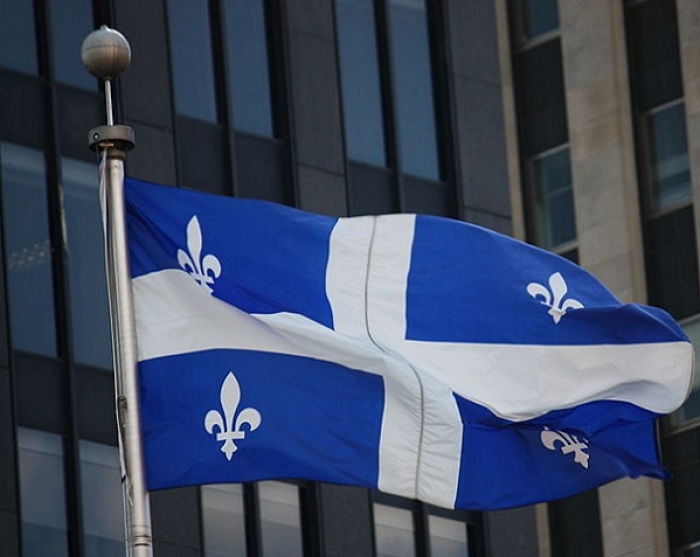 The flag of Quebec Province, Canada.
