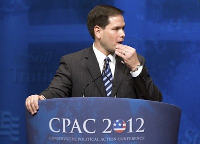 U.S. Senator Marco Rubio (R-FL) addresses the American Conservative Union's annual Conservative Political Action Conference (CPAC) in Washington, Feb. 9, 2012.