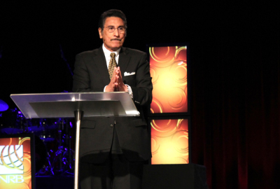 Michael Youssef, founder and president of Leading The Way ministries, speaking at the National Religious Broadcasters (NRB) convention in Nashville, Tenn. on Feb. 20, 2012.
