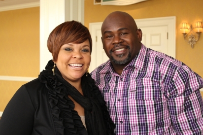 David and Tamela Mann pose after an interview with The Christian Post during the National Religious Broadcasters convention in Nashville, Tenn., on Feb. 21, 2012.