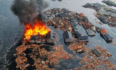 Destruction for the tsunami and earthquake that hit Japan in March 2011.