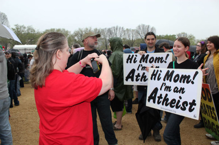 Atheists celebrate at the Reason Rally in Washington, D.C., Saturday, March 24, 2012.