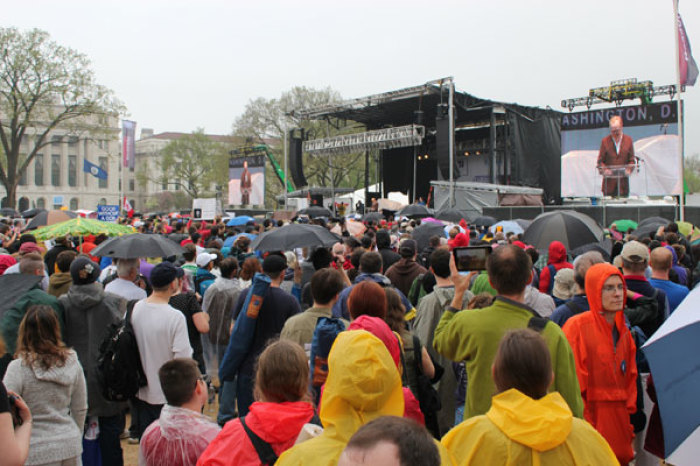 Thousands of nontheists attend the Reason Rally in Washington, D.C., Saturday, March 24, 2012.