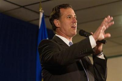 Republican presidential candidate and former U.S. Senator Rick Santorum addresses supporters at a rally in Sheboygan, Wisconsin March 24, 2012.