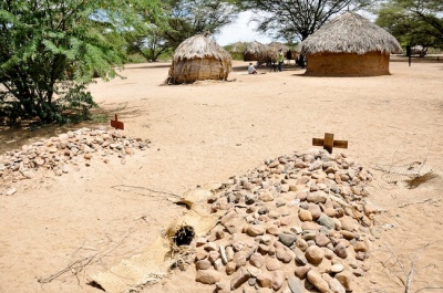 Graves of children who died from malaria.