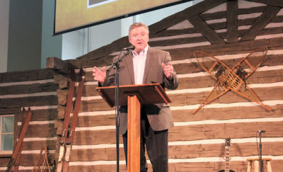 Jim Daly, president and chief executive officer of Focus on the Family, speaks at the Evangelical Press Association luncheon at the FOTF campus in Colorado Springs, Colo., on Thursday, May 11, 2012.