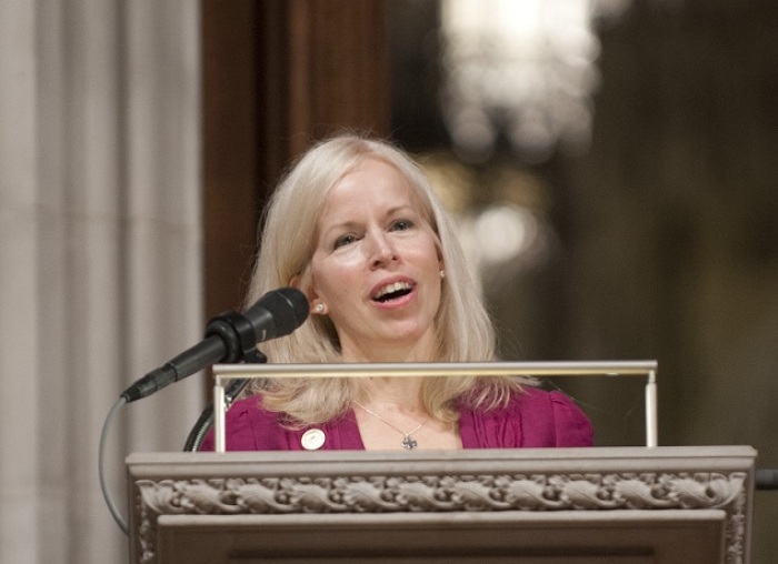 Emily Colson, daughter of the late Chuck Colson, remembers her father at a memorial service in Washington, D.C., May 16, 2012.