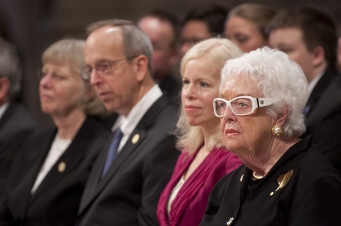 Patty Colson, wife of the late Chuck Colson, attends a memorial service for her husband in Washington, D.C., May 16, 2012.