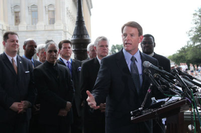 Tony Perkins, president of Family Research Council, speaks at a press conference to support the traditional definition of marriage and the Defense of Marriage Act near the Capitol building in Washington, D.C., on Thursday, May 24, 2012.