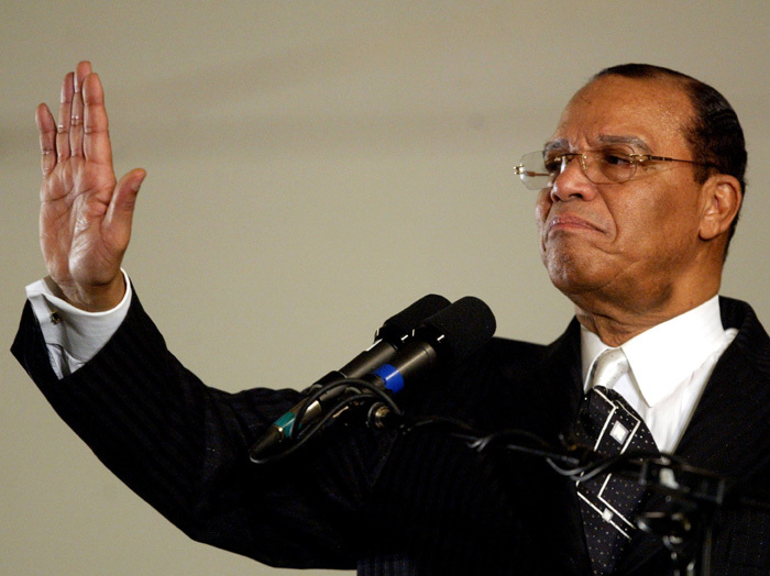 Minister Louis Farrakhan, the Nation of Islam leader in Los Angeles in this 2005 file photo.