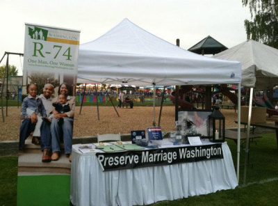 Preserve Marriage Washington works to collect signatures for R-74.