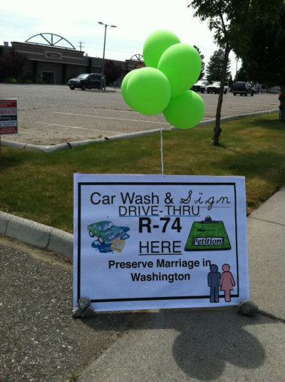 Preserve Marriage Washington works to collect signatures for R-74.