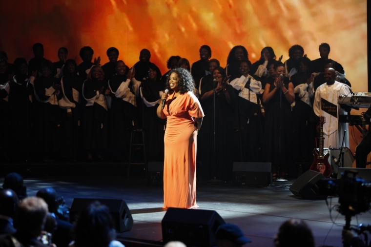 Oprah Winfrey makes a surprise appearance at Bishop T.D. Jakes' 35th Anniversary Celebration at the AT&T Performing Arts Center/Winspear Opera House on June 8, 2012, in Dallas, Texas. The OWN founder was among the many A-list stars who honored Bishop Jakes for his work in ministry, entertainment, and global humanitarian efforts.