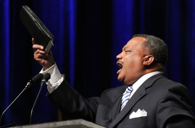 Fred Luter, pastor of Franklin Ave. Baptist Church in New Orleans, speaks at the Southern Baptist Convention's 2012 Pastor Conference, Monday, June 18, 2012.