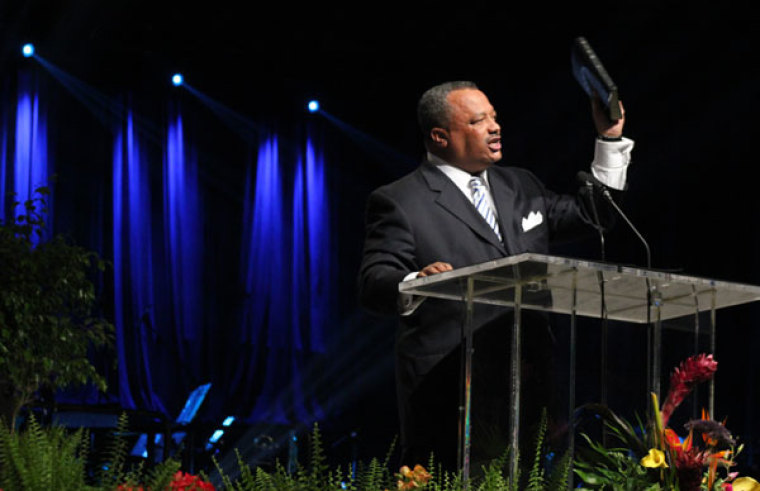 Fred Luter, pastor of Franklin Ave. Baptist Church in New Orleans, speaks at the Southern Baptist Convention's 2012 Pastor Conference, Monday, June 18, 2012.
