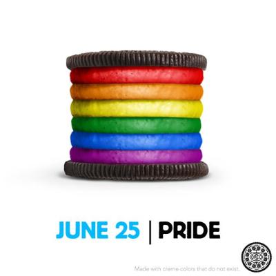 Rainbow colored oreo stirs controversy after being posted by company in support of gay pride.