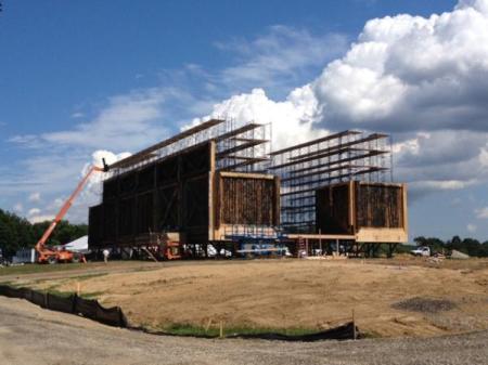 A photo of the life-size Noah's Ark being built for Darren Aronofsky's biblical epic movie. The director shared the image with followers on Twitter July 11, 2012.