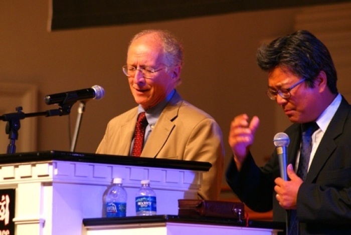 John Piper, preaching pastor of Bethlehem Baptist Church, delivers a lecture at the 7th Korean World Missions Conference at Wheaton College in Chicago on July 24, 2012.