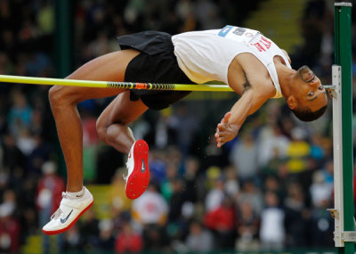 Jamie Nieto competes in the men's high jump at the U.S. Olympic athletics trials in Eugene, Oregon June 25, 2012.