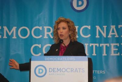 Democratic National Chairperson and Florida Congressman Debbie Wasserman-Schultz addresses the Faith Council at the Democratic National Convention in Charlotte, North Carolina, September 3, 2012.