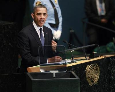 U.S. President Barack Obama addresses the United Nations General Assembly in New York, September 25, 2012. REUTERS/Jason Reed