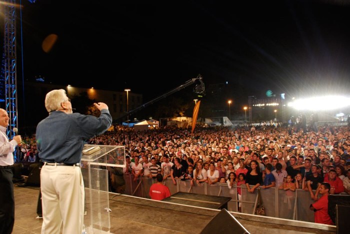 More than 20,000 people gathered at Tirana's Mother Teresa Square for the TiranaFest Sept. 22-23, 2012.