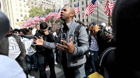 This image taken from a "God Belongs In My City" promotional video shows participants in a previous NYC prayer walk.