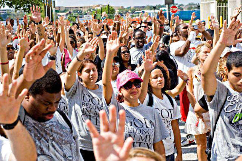 A "God Belongs In My City" prayer walk was held in Jacksonville, Fla., in Aug. 2012.