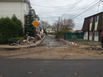 The damage Hurricane Sandy inflicted on Staten Island, NYC. This photo was taken in the Fox Beach area of Staten Island
